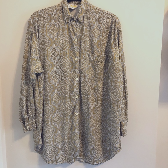 Express Tops - Vintage 80's Limited Express 1987 Collection White/Gold tunic shirt